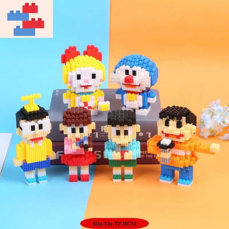 Mô hình Đồ chơi Lắp ráp DOREMON,Doremi,NOBITA,Xuka,Chaien,Xeko,Chaiko. Bộ đồ chơi lắp ráp Doremon và những người bạn. 4
