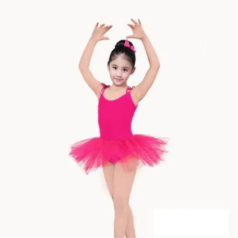 Kids Ballet Dress Solid Suspender Ballet Skirt Elegant Tutu Children Dance Costumes Girls Ballroom Ballet Outfits Stage Clothing 3