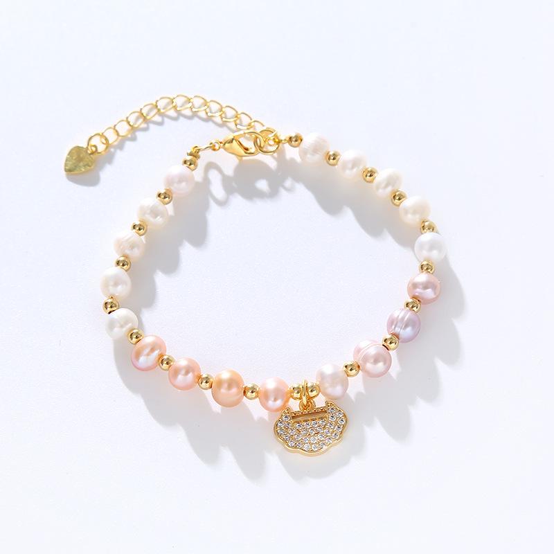 Vòng Tay Ngọc Trai Nước Ngọt, Thiết Kế Một Mảnh Trang Trí Ngọc Trai Baroque Zhen, Kệ Trang Sức Nhỏ Thích Hợp Cho Người Nổi Tiếng Trên Internet, Bán Trực Tiếp 4