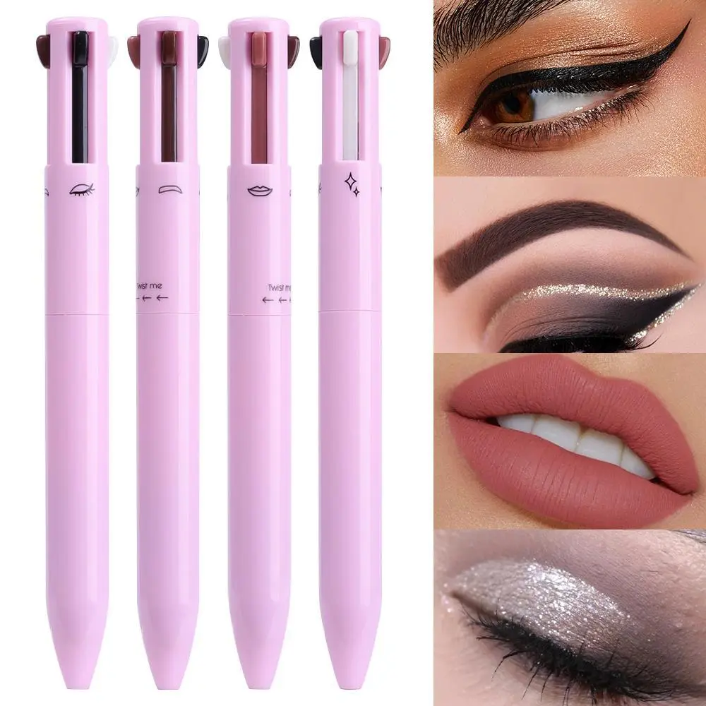 4-In-1 Makeup Pencil Eyeliner Eyebrow Pencil Lip Pencil Multifunctional Portable Makeup Pen