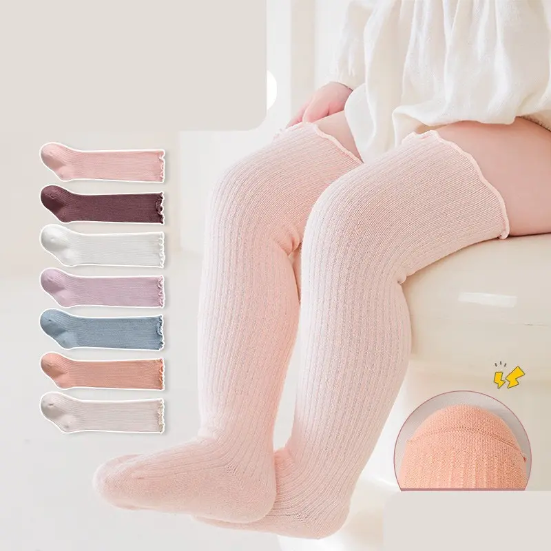 Tất đùi cho bé sơ sinh chất cotton phong cách Hàn Quốc, vớ gối cao