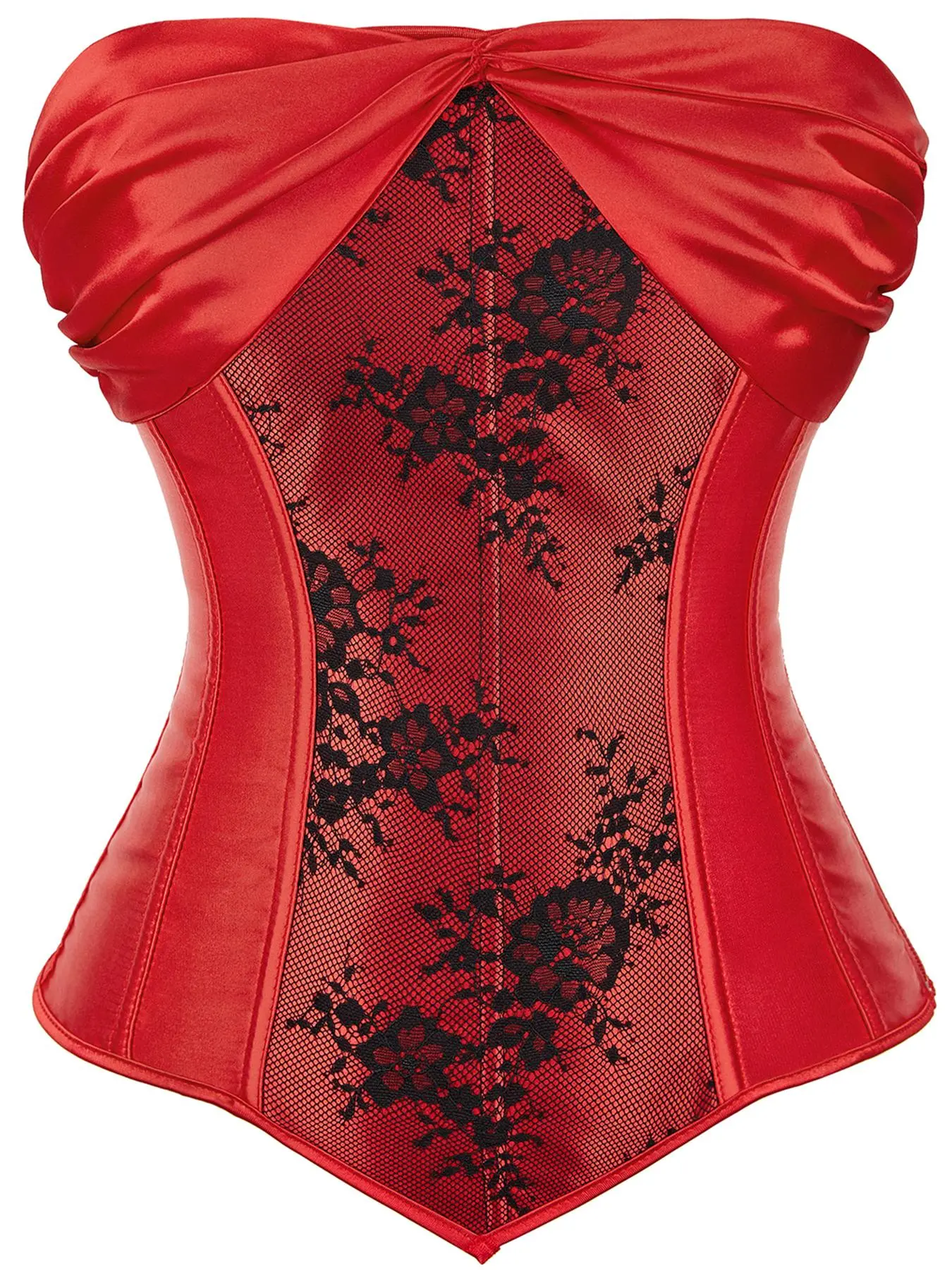 Women's Colorblock Floral Pattern Lace Up Corset Top, Retro Fashionable Zipper Strapless Top for Party Holiday Vacation, Ladies Clothes for All Seasons