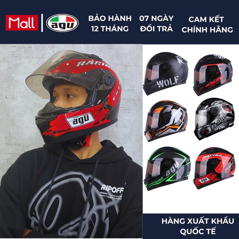 Mũ Bảo Hiểm Fullface AGU A138 Tem Animal Cá Tính Kính Ngoài Chống Chói Chống Nhòe Thiết Kế Thời Trang Và Bền Bỉ Chính Hãng Nhà Sản Xuất Bảo Hành 12 Tháng Sản Phẩm