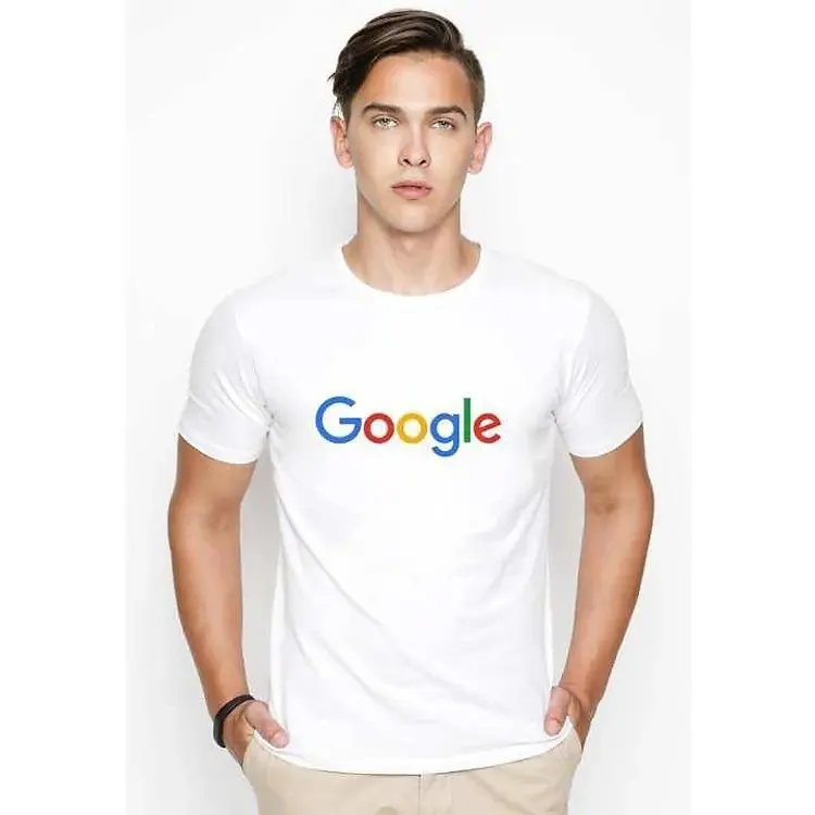 Áo Thun In Hình logo Google Vài Dày Mịn WIT-FASHION Phom Xuông Dùng Chung Cho Nam Và Nữ Menswear Cotton Cổ Tròn Kem 5