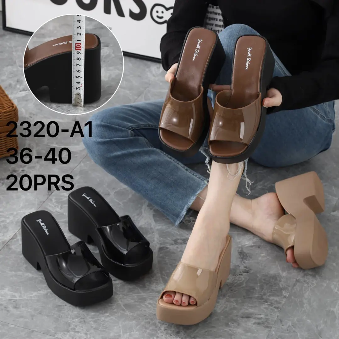Sandal Wanita 2320 Wedges Slip On Jelly Import