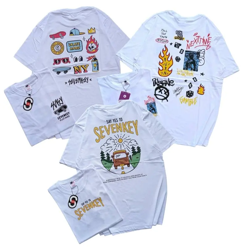 Baju Distro StreetWear ORIGINAL SEVENKEY NEXTTIME TERBARU TERLARIS Lengan Pendek Pria Wanita Tebal 0
