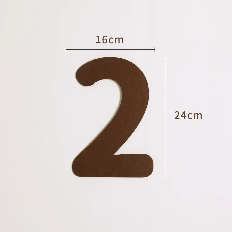 Số Tuổi chất liệu nỉ dạ màu nâu tây cao 24 cm trang trí Sinh Nhật phong cách Hàn Quốc Tranh 7