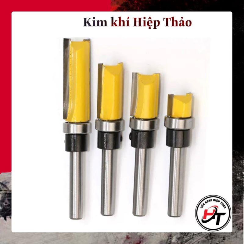 Mũi phay gỗ thẳng lấy nền có bi ngược soi bi dưới cốt bé 6mm Vàng MSTBD-V-TQ