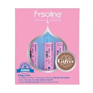Hộp 5 ống Nước Muối Sinh Lý Kháng Khuẩn Pháp Fysoline - hỗ trợ giảm ngạt mũi, viêm mũi 5