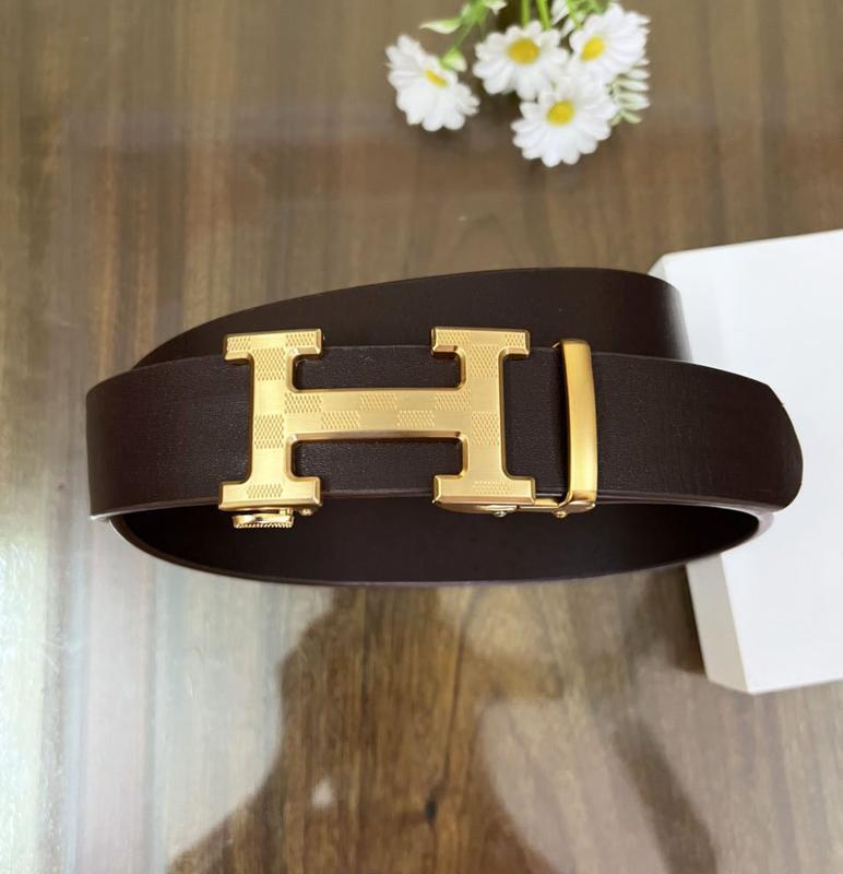 Thắt lưng nam da bò nguyên tấm chữ H karo gạt tự động Titan Hoa Voan