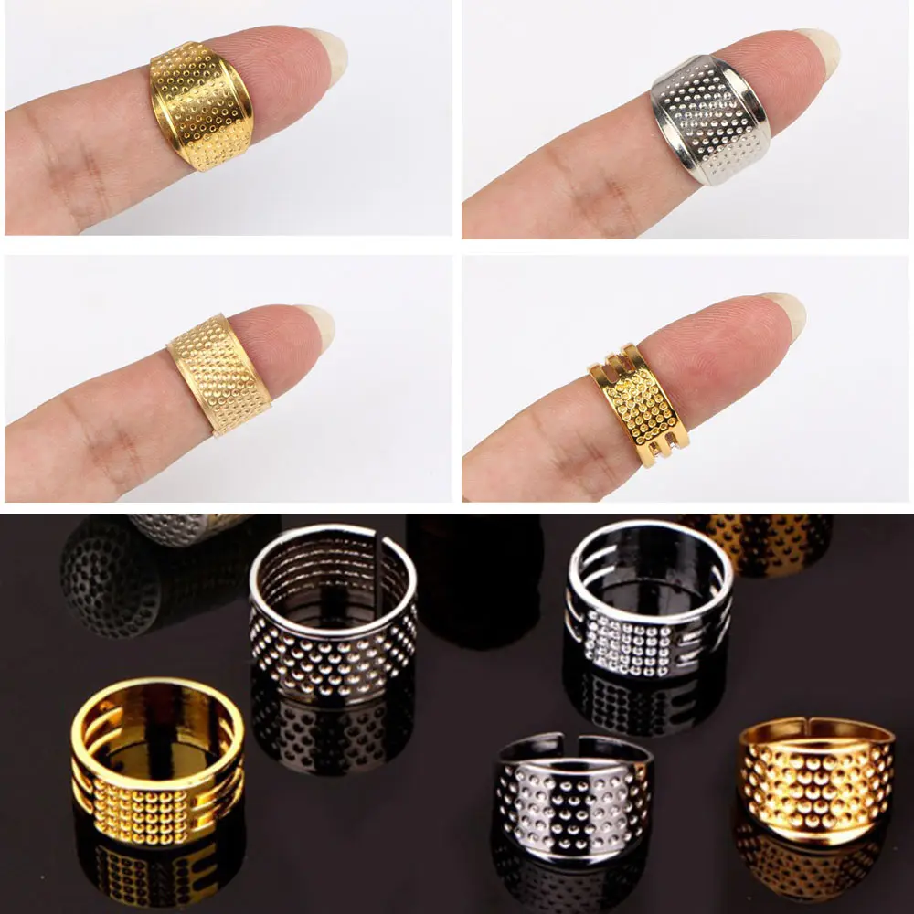 laxuzzy Crafts & Sewing Durable Sewing Tools Premium Copper Finger Protectors Hand Sewing Sewing Accessories Protector Fingertip Adjustable Thimble