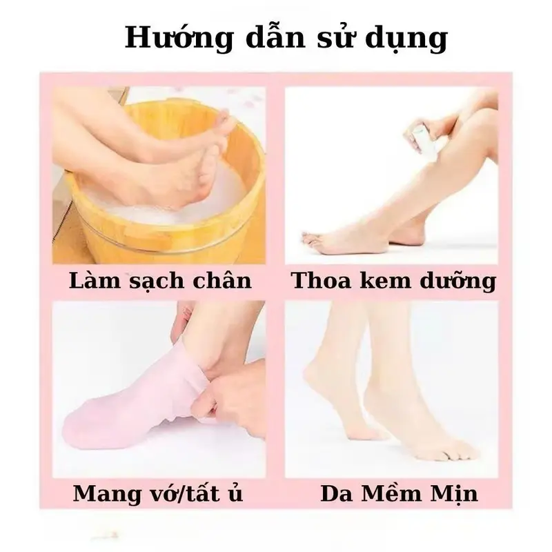 [LOẠI 1] Tất Chân - Găng Tay Silicon Ủ Kem Dưỡng Da, Chống Khô Da, Nứt Nẻ, Giúp Bảo Vệ Da, Dưỡng Trắng Mềm Da, Dày Dặn, Co Dãn Phù Hợp Size Chân 34-37, Size To Hơn Nhắn Shop Chọn Size, Handmade Mặt Nạ Chân 8