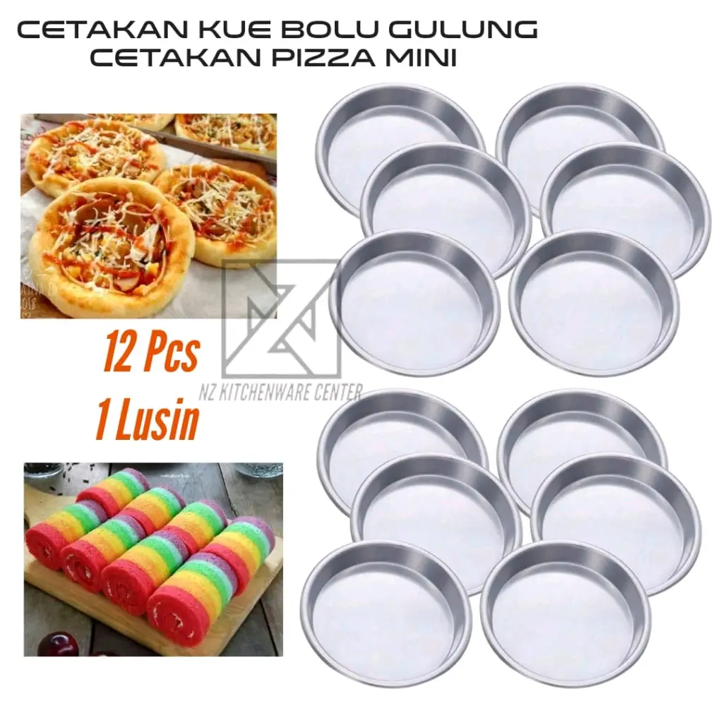 1 SET CETAKAN PIZZA MINI DAN BOLU GULUNG ALUMUNIUM TEBAL Bisnis