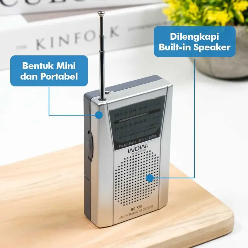 Radio Receiver FM AM Pocket Mini dengan Antena Telescopic dan Speaker Portabel 4
