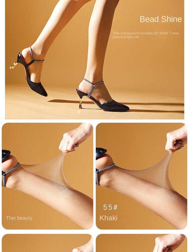 Product Introduction of Pearl Shiny Crystal Stockings 0D Transparent Sexy Ultra Slim Shiny Silk Stockings Naked Women Pure Desire Spring and Summer Womenswear Socks Lingerie Comfort Basic Minimalist 13