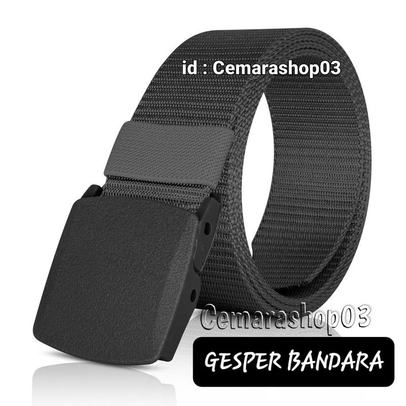 GESPER KANVAS BANDARA / IKAT PINNGANG PRIA WANITA ANTI XRAY / SABUK CANVAS ANTI DETECTOR AIRPORT Belt Hijau Hitam Men Women gesper 1