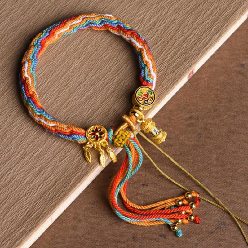 Product Introduction of Hand-woven  Style Bracelet Zakiram Bracelet Green Tara Five Master Thangka Bracelet  Bracelet 15