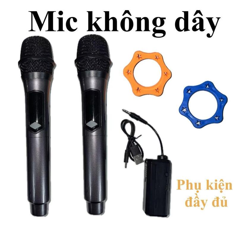Micro không dây, Đa năng Cao cấp Pin Sạc Dùng Soundcard, Mixer, Loa kéo, Âm ly, Livestream mic ko dây