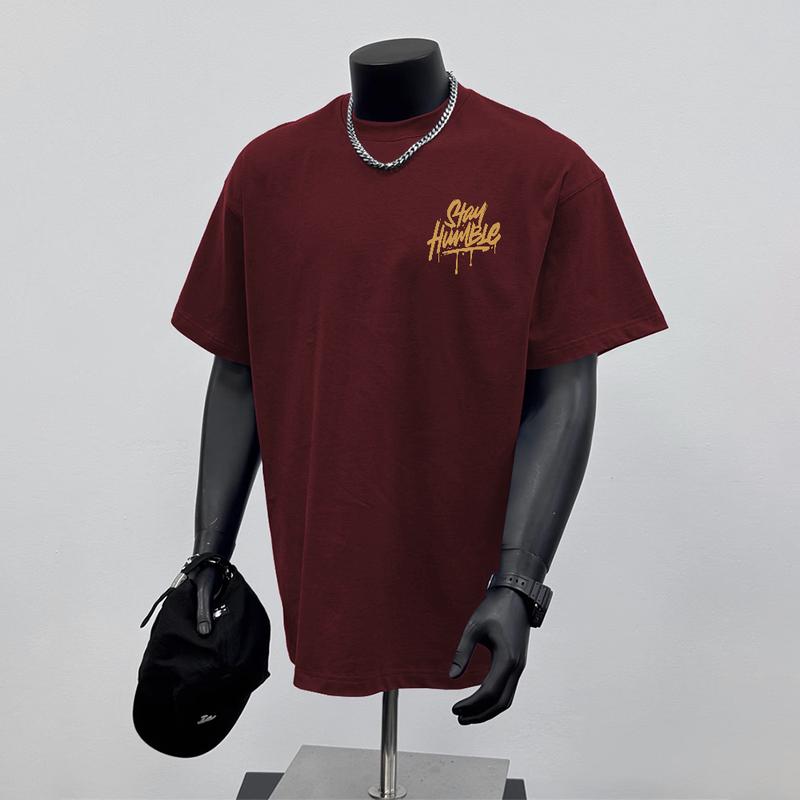 Áo Thun Nam ngắn Tay Thiết Kế Chữ Cái Đơn Giản, 100% Cotton, In Cổ Điển Áo Cổ Thuyền Unisex Menswear 2