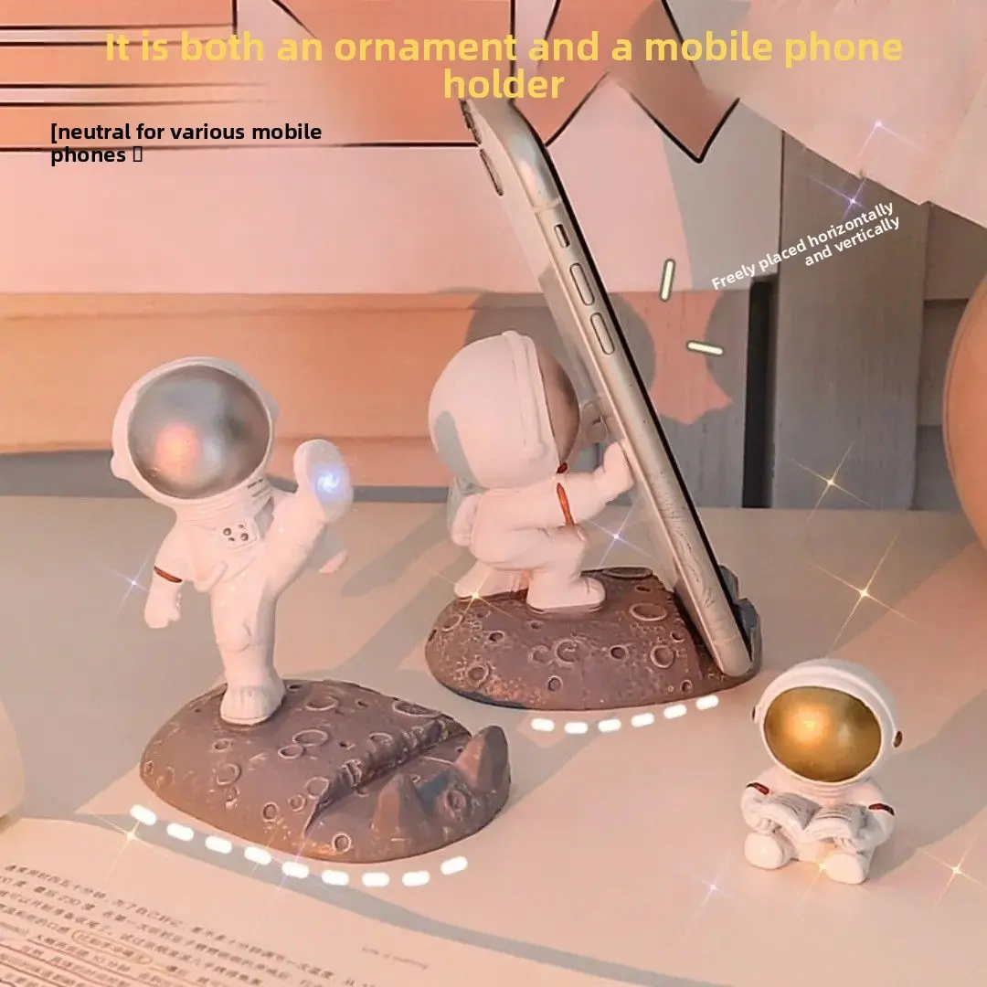 Creative Astronaut Desktop Small Ornaments Modern Home Living Room Decorations Mobile Phone Tablet Computer Stand Spaceman Gift