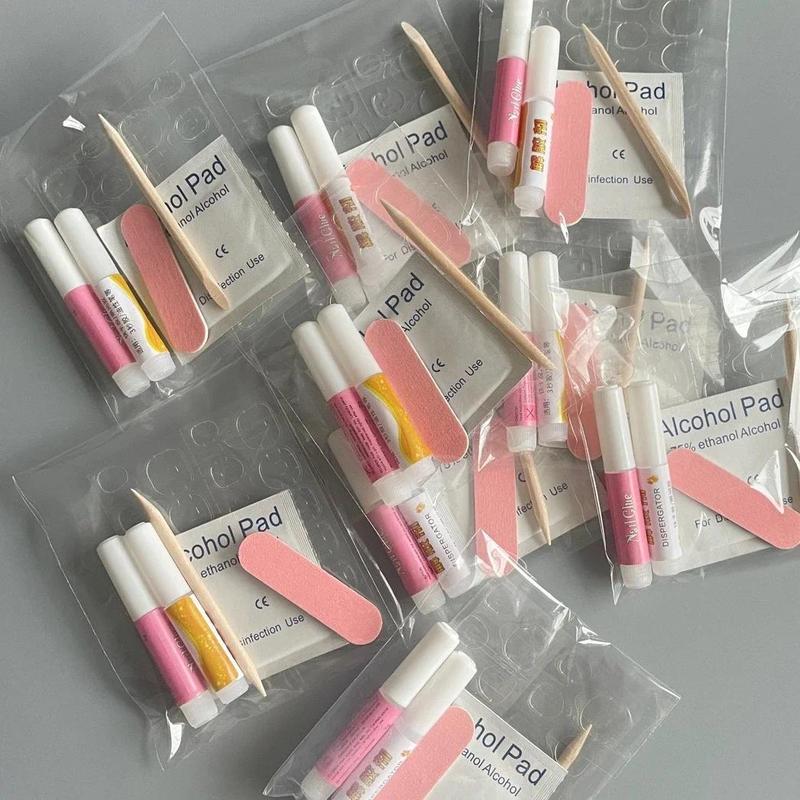 Bộ Dụng Cụ Làm Móng Tay Giả, 4 Cái / Bộ, Bao Gồm Miếng Dán Tẩy Sơn Gel Nghệ Thuật Làm Móng, Dũa Móng Tay, Keo Làm Đẹp Mini, Dụng Cụ Làm Móng Tay Giả, Bộ Làm Móng Acrylic