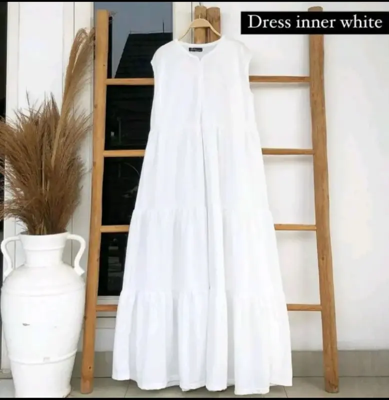 INNER DRESS SINGLET REMPEL / INNER GAMIS REMPEL JERSEY BUSUI TANPA LENGAN 2