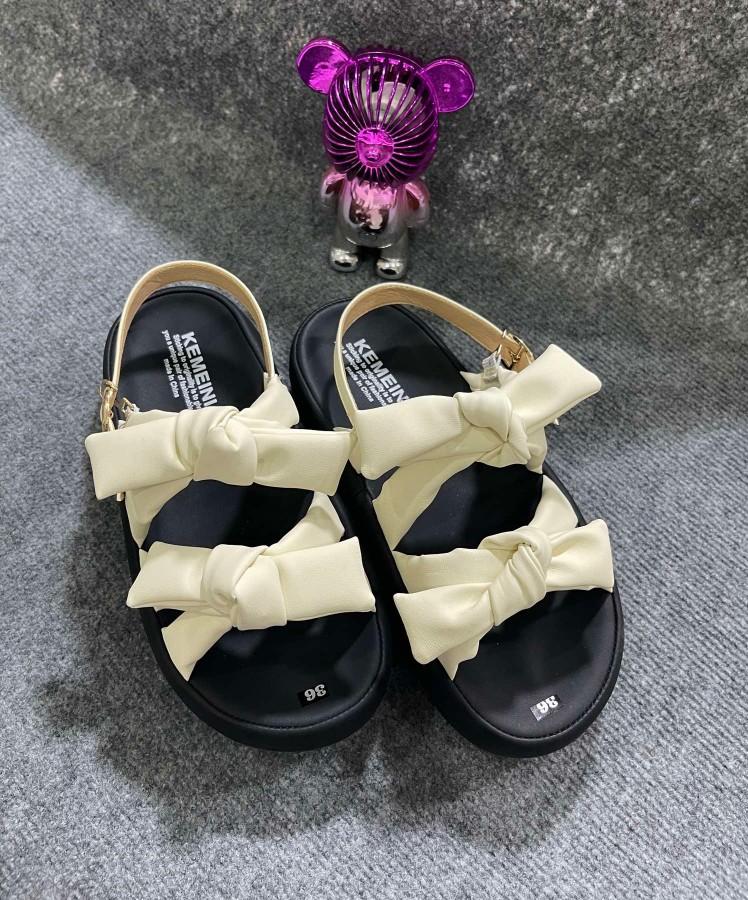 Product Introduction of Sandan 2 quai thắt nơ,đế cao 5cm,chân quai có may viền xung quanh chất chấn. (chân tròn tăng dùm shop 1size) 7