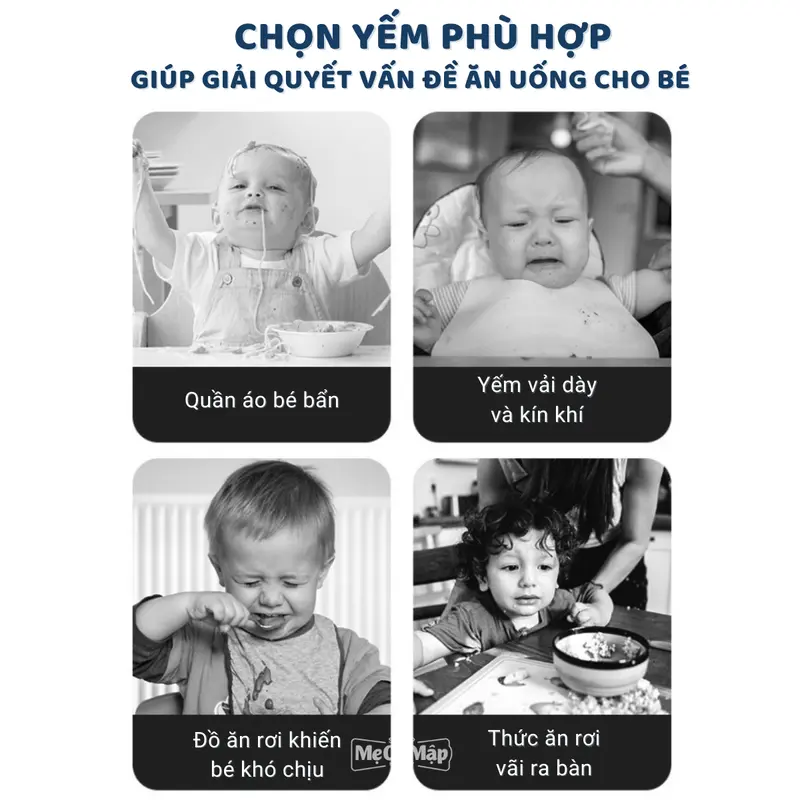 [Quà tặng] Yếm Ăn Dặm Cho Bé Có Máng, Siêu Nhẹ Chất Liệu Cao Cấp Chống Nước 1