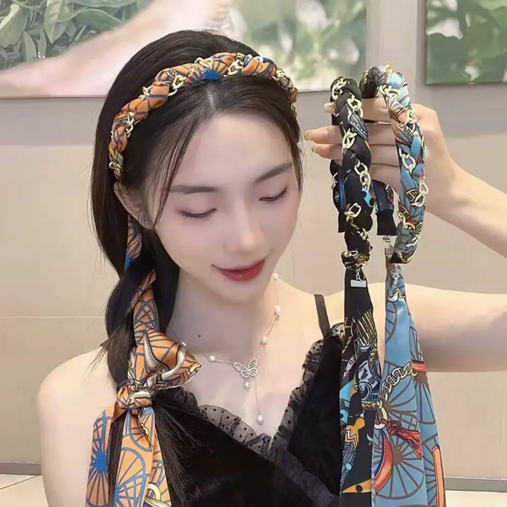 Băng Đô Mùa Hè Bện, Băng Đô Kẹo Ngọt, Ruy Băng Dài, Vòng Tóc