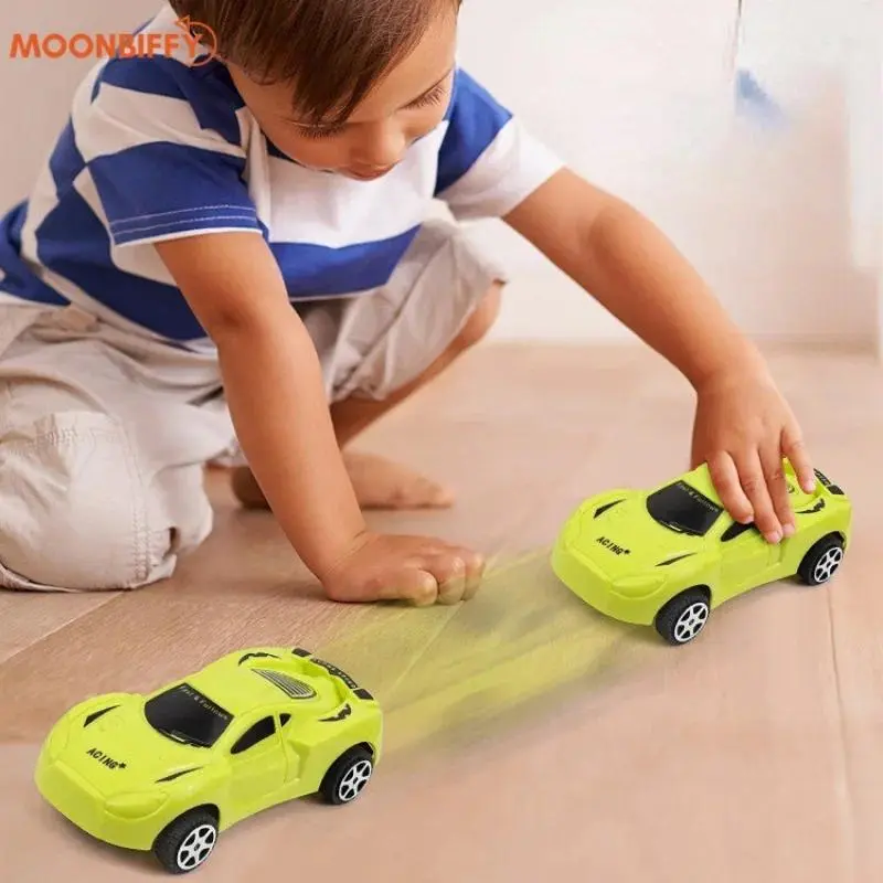 Children Pull Back Inertia Car Simulation Boy Helps Wear-resistant Car.