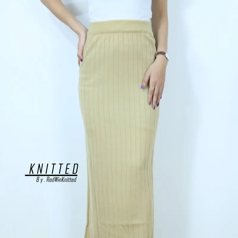 Rok Span Rajut Panjang Premium Tebal New Pattern Midi Panjang Rok Wanita Korean Style Slim Fitting ByRedWinKnitted 2