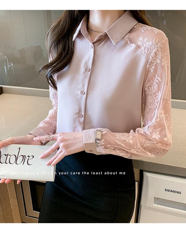Product Introduction of เสื้อเชิ้ต ผ้าชีฟอง ลูกไม้ คอปก แฟชั่น สําหรับผู้หญิง เสื้อคาร์ดิแกน มาใหม่ 2023 17