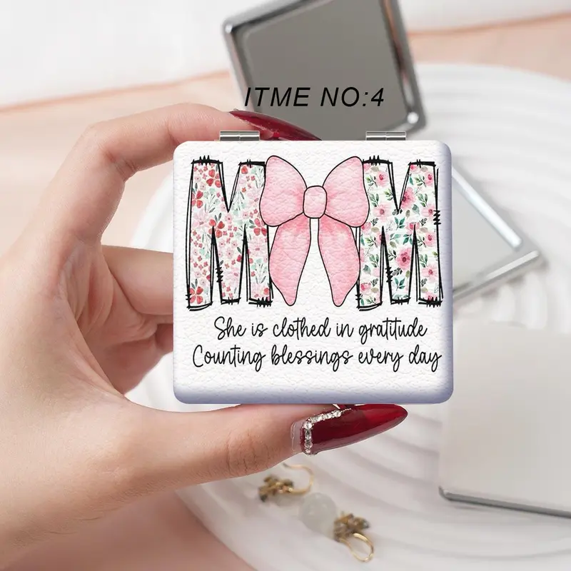 Portable Foldable Makeup Mirror, 1 Count/5 Counts Mini Handheld Makeup Mirror, Unisex All Scenes Makeup Tool for Women & Girls 7