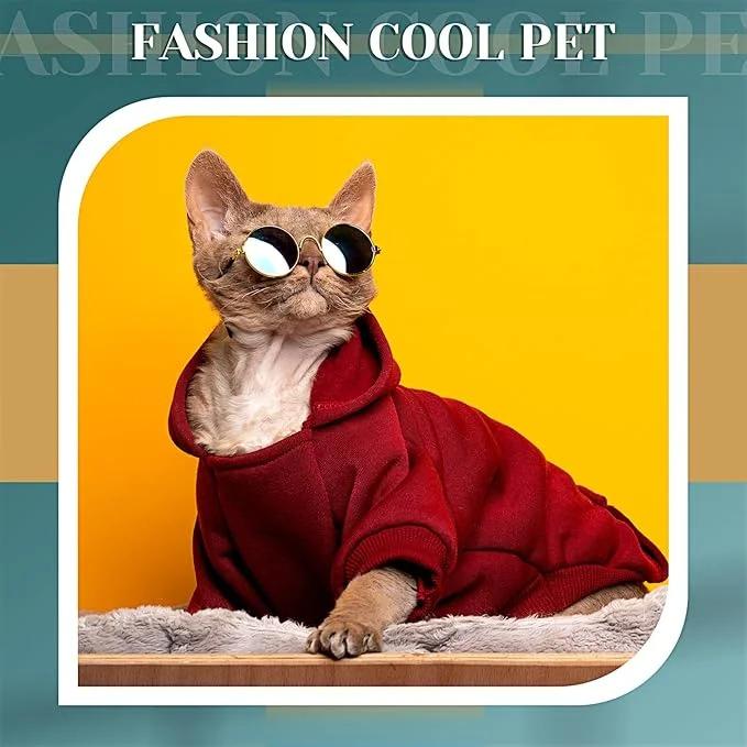 Product Introduction of Pet Sun Glasses Pet Vintage Round Glasses Cat Accessories Puppy Photos Props Decorations for Dogs Reflection Eyewear Glasses 9