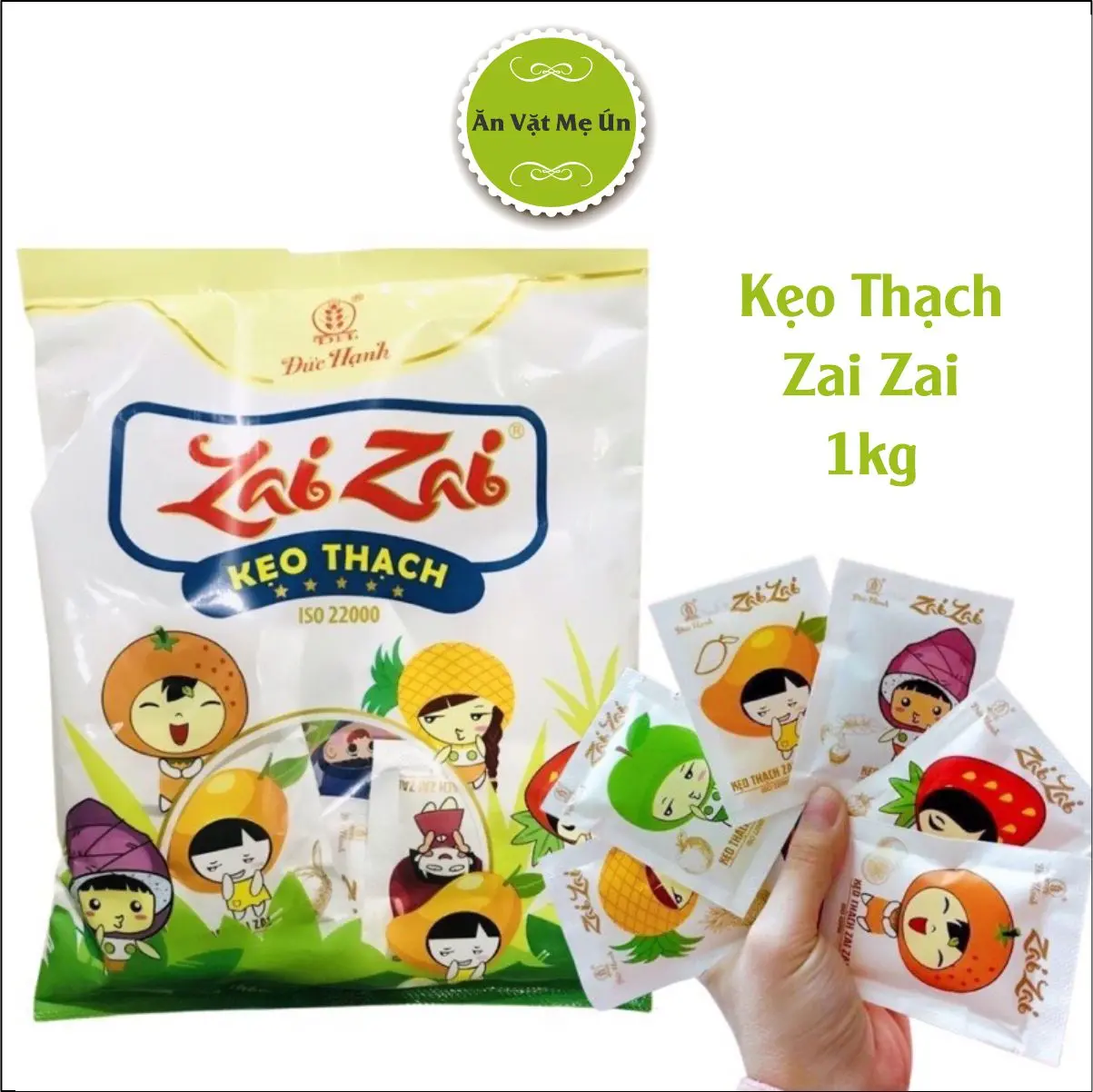 1KG Thạch Zai Zai Hương Vị Trái Cây, Thạch Rau Câu 8 Hương Vị Giải Nhiệt Mùa Hè, Thạch Zai Zai Đức Hạnh Ăn Vặt Snack