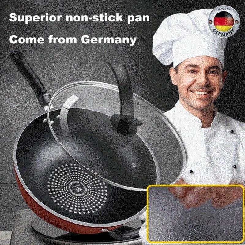 Product Introduction of COBU Non Stick Pan Thickening Non Stick Frying Pan With Cover  Induction Pan Suitable All Stove with handle wok ceramic  cookware 22
