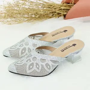 Herdian Rtwo 18 Heels Wanita Pesta Hak Kaca 5 cm shoes pesta mules Karet