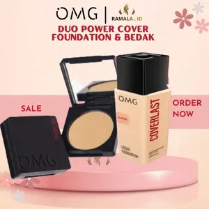 OMG Oh My Glam Duo Power Cover Foundation & Bedak Tahan Lama Seharian Vitamin E Jojoba Oil SPF30 Concealer