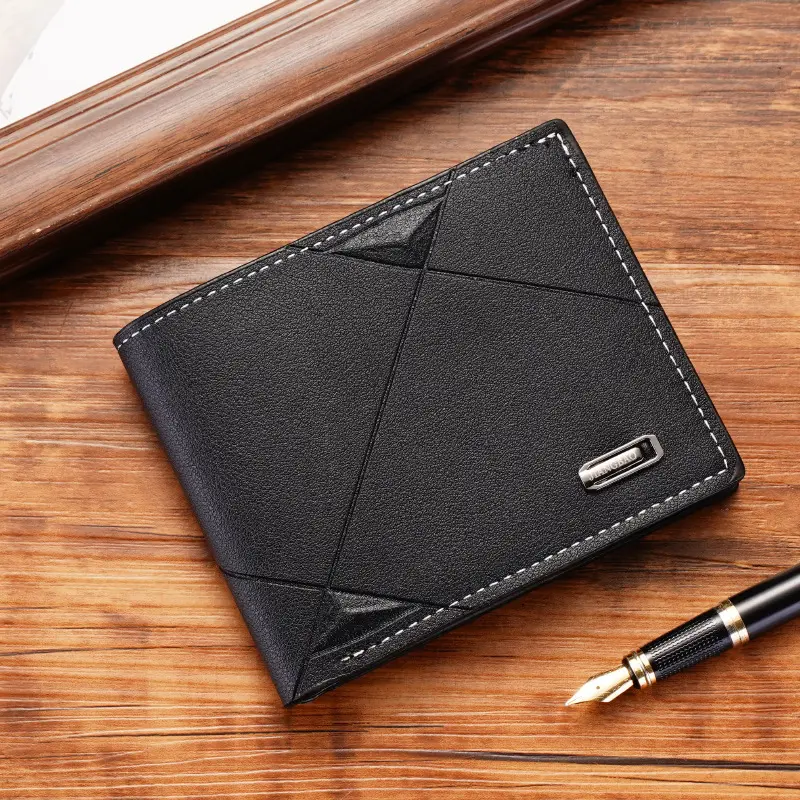 Ví da, dành cho nam giới, dáng bóng ngắn, sành điệu ví  zodie card  holder Wallet Chữ Nhật Chữ Nhật Hoa ví  nam điền  hi ví