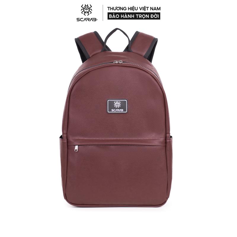 Balo Da PU Dày Dặn, Ba lô Thời Trang Đi Học Đi Làm Chống Thấm Tốt Đựng Vừa Laptop 15,6inch - Scarab Healing Backpack Unisex