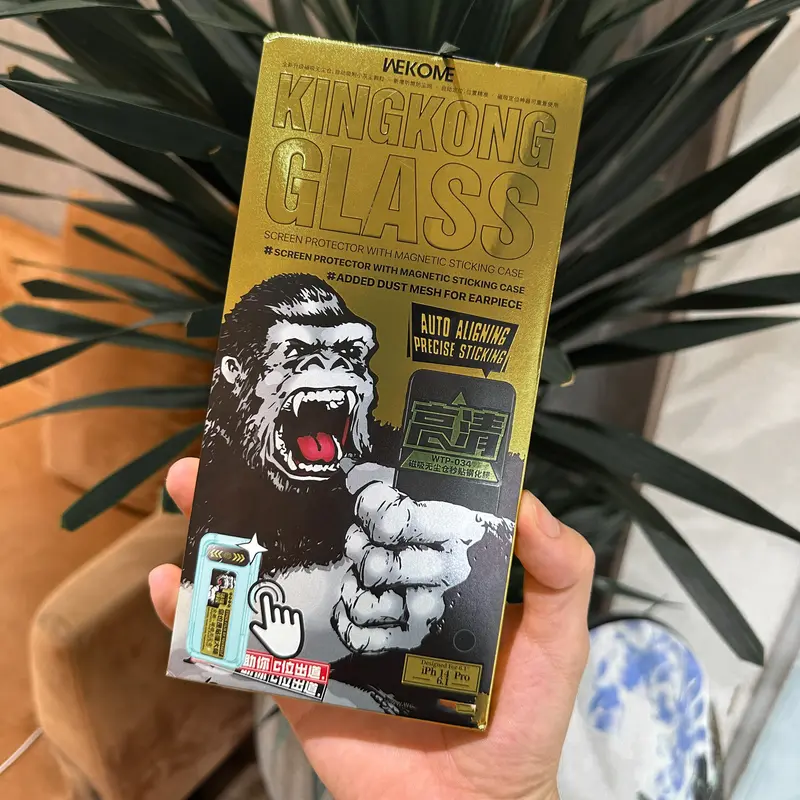 Kính Cường Lực Kingkong Vàng Khung Tự Dán - Màng Loa Chống Bụi - Hạn Chế Vân Tay - Dễ Dán Tại Nhà cuong  luctrongsuot Phụ Kiện 2