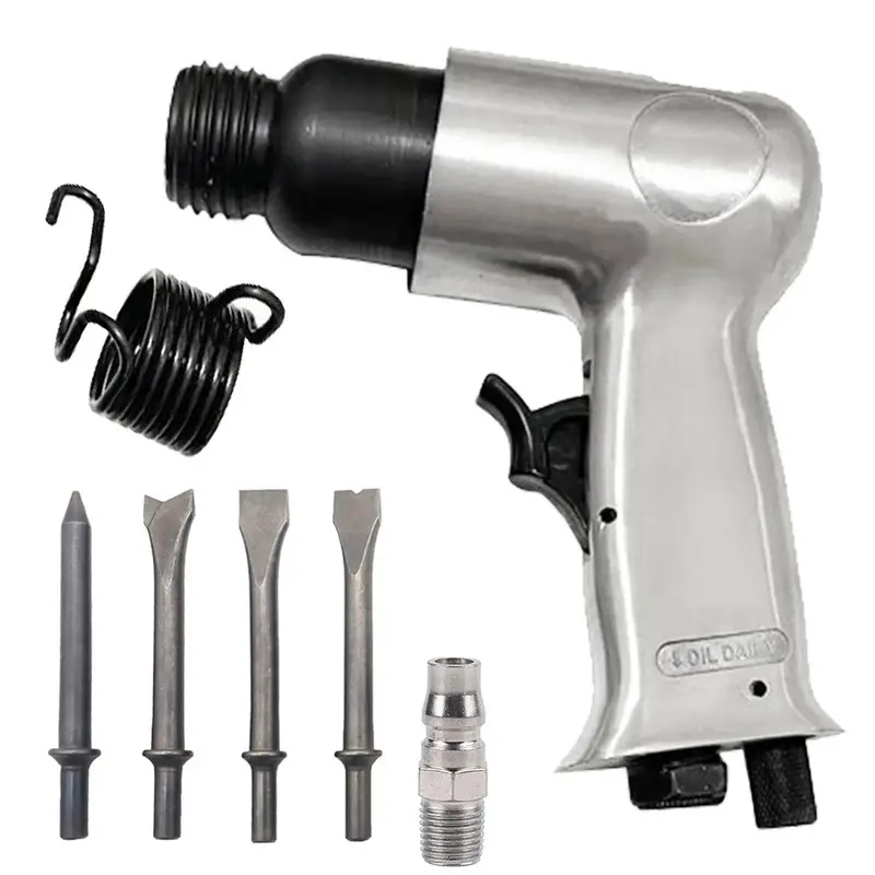 1/4"Industrial Handle Straight Type Pneumatic Hammer Tool Shovel Hammer Wind Tool Pick Rust Remover Head Chisel Pneumatic Tool