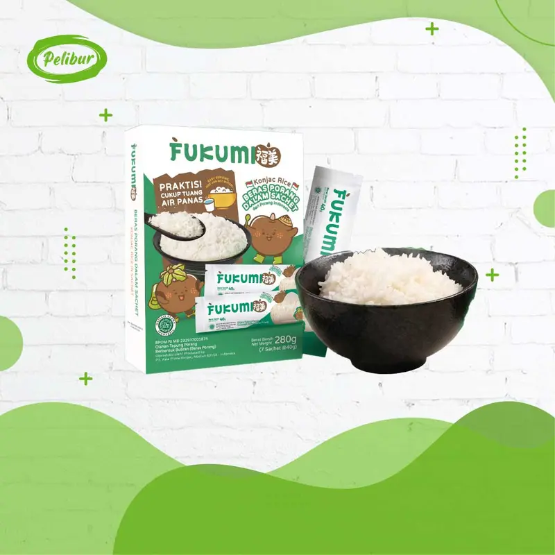 Fukumi Beras Porang Konjac Rice Sachet 1 Box Food Bubur 0