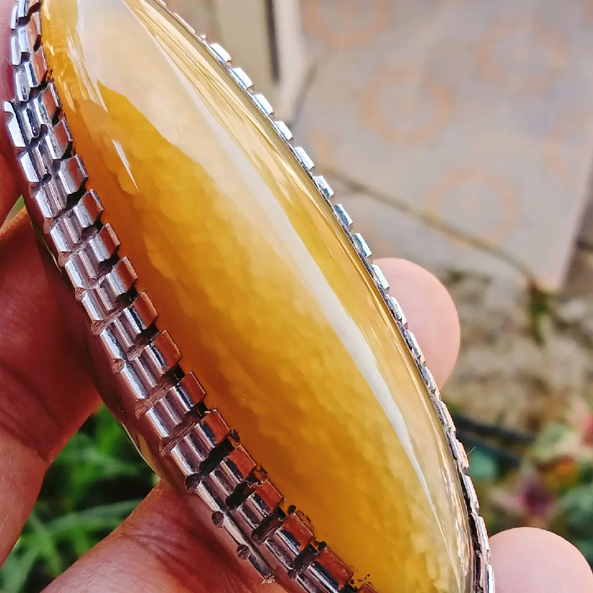 batu cincin akik pandan ring monel Laki-laki