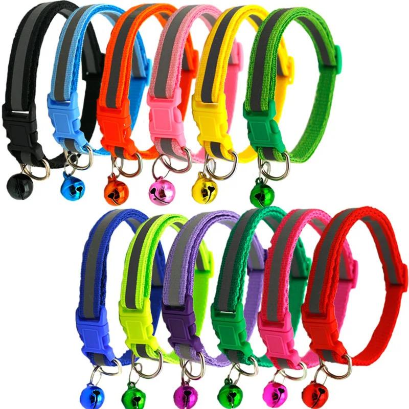 Product Introduction of Pet Accessories Dog Cat Collar Bell Colorful Reflective Pattern Adjustable Collars for Puppy Kitten DIY Small Animal 1