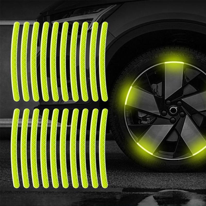Product Introduction of Bike Tire Rim Reflective Sticker Night Safety Warning Wheel Reflector 20Pcs Motorcycle Decals Z1G6 23
