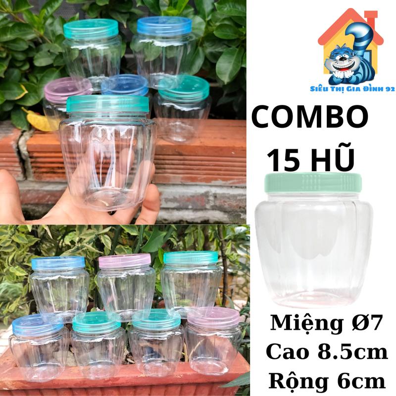 HCM Combo 15 Hũ nhựa Duy Tân 320ML Keo Lọ hình trái ớt nhiều màu nhựa PET nắp vặn,đựng gia vị muối tôm ớt rim