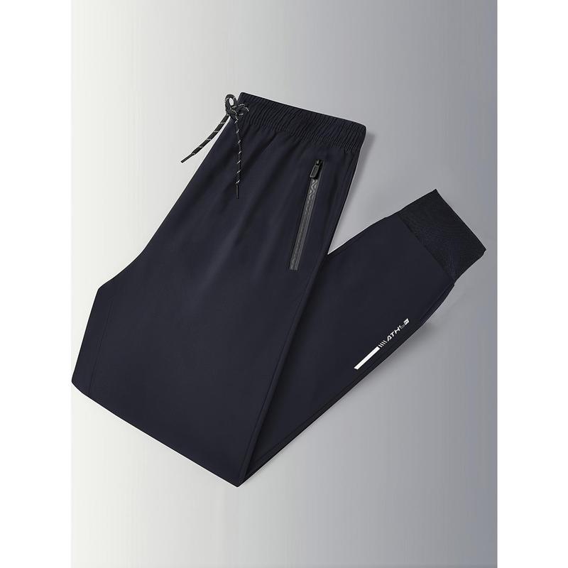 3-Pack Men'S Athletic Joggers, Breathable Polyester Sports Pants with Zipper, Non-Stretch Woven Fabric, Regular Fit, Printed Design for Outdoor Running & Fitness,/Fall Season - 95% Polyester, 5% Elastane 7