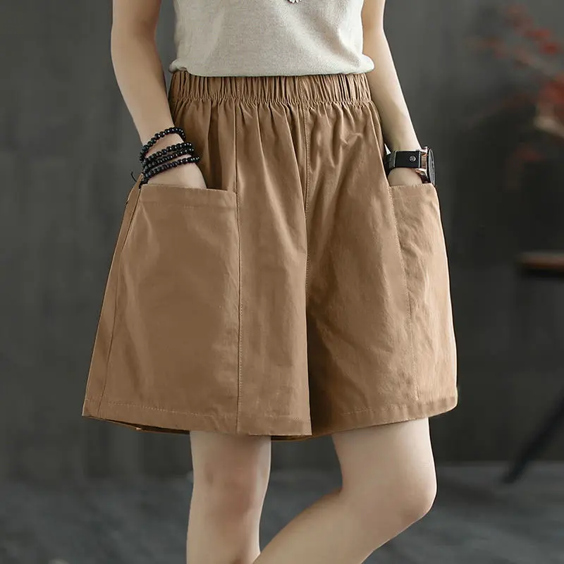 Quần Soóc Ống Rộng Cho Nữ, Phong Cách Mùa Hè, Ngoại Cỡ, Quần Ống Rộng Thường Ngày, Thích Hợp Cho Học Sinh Và Công Sở, Quần Dài, Dễ Phối Đồ Và Hợp Xu hướng 8