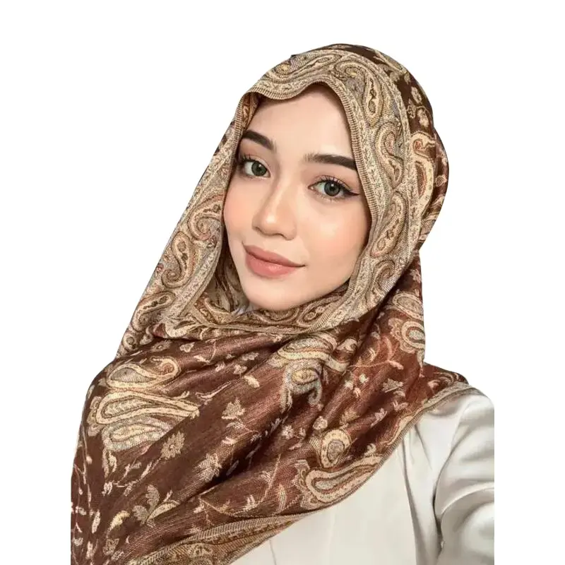 Pashmina Hijab Scarf Long Brand Cashmere Shawl Female Foulard Soft Turban Head Wraps Headband Turbans for Women